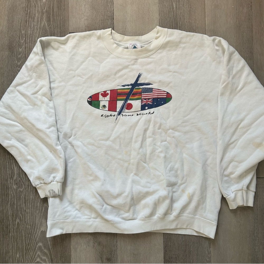 Vintage Jesus John 3:16 Flag Crewneck sweater